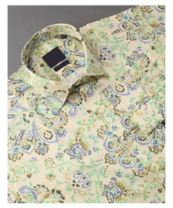 Folkloric Elements on Yellow Premium Shirt