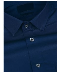 Premium Cotton Shirt in Solid Blue
