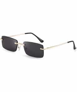 Retro Stylish Rimless Sunglasses for Men and Women with Spring Hinge