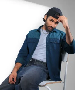 Verdant Blue Voyage Dual-Tone Denim shirt