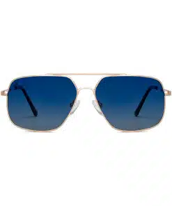 Men's Golden Blue Full Rim Aviator Sunglasses – Polycarbonate Lens