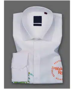 Men's Bright White Scenery Cotton Shirt