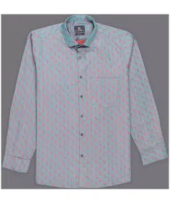 Men's Sapphire Blue Patterned Cotton Shirt