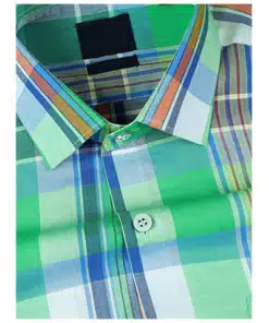Checked Premium Cotton Shirt in Light Green