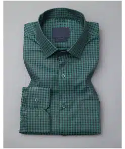 Premium Cotton Shirt in Pine Green Checks