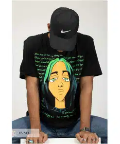 Oversized T-shirt with Billie Eilish Illustration