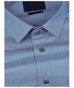 Premium Sapphire Blue Striped Cotton Shirt