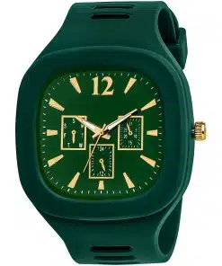 Boys' Stylish Designer Analog Watch with Square Multi Dial and Silicon Strap