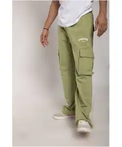 Green Tea Cargo Straight-Leg Trousers