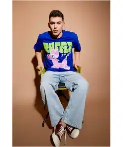 Sky Blue Ruffle Roomy Fit T-shirt