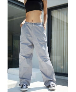 Smoky Gray Parachute Cargo Trousers