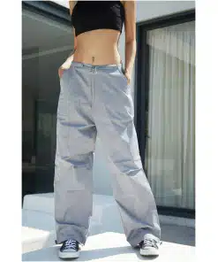 Smoky Gray Parachute Cargo Trousers