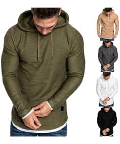 Latest Fashion in Men's Hooded Sweater T-Shirt for Cold Seasons