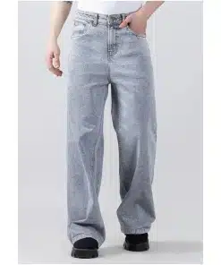 Light Grey Wide Leg Men's Jeans