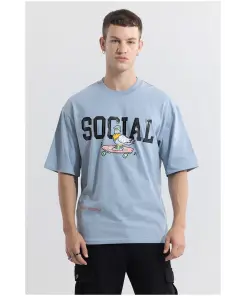 Social Blue Oversized T-shirt