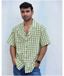 Checkers Handblockprinted Pure Cotton Shirt
