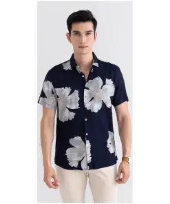 Exo Leaf Navy Shirt For Men