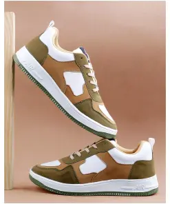 Men's Mehndi Color Block Sneakers