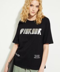 Women Metallic Print T-shirt