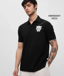 Black Panther Logo Polos Tshirt For Men