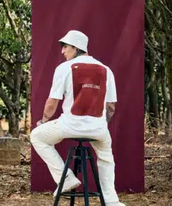 Bordeaux Romance Coded White Oversized Fit T-Shirt