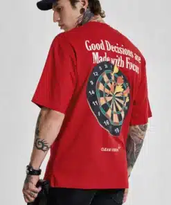 Good Decisions Red Oversized Fit T-Shirt