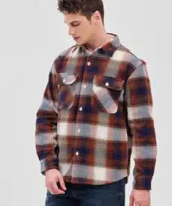 Casual Brown Checks Relaxed Overshirt