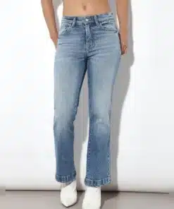 Blue High Rise Flared Jeans For Women