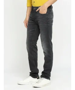 Men’s Urban Dark Grey Slim Fit Solid Denim