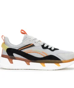 Modern Grey & Orange Sports Shoes for Men