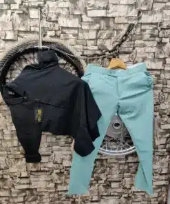 Slim Fit Lycra Shirt & Pant – Black & Sky Blue Combo