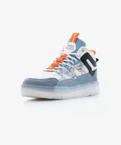 Men’s Blue Low-Top Sneakers with Flat Sole Design