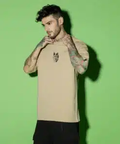 Men's Brown Beast Within Graphic Printed Oversized T-shirt