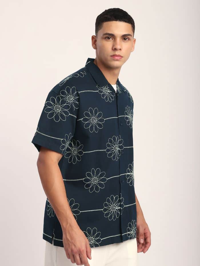 navy_blue_flower_embroidered_cuban_shirt_side_view_02_10_2024_700x933