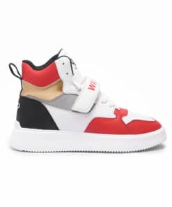 Red and Beige Men’s High-Top Sneakers for Stylish Streetwear
