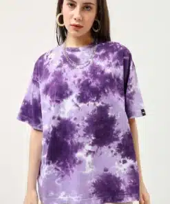 Women's Purple Tie & Dye Oversized T-shirt
