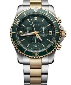 Stainless Steel Casual Watch for Men with Green Dial