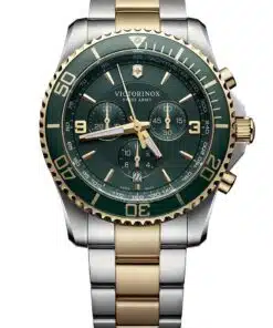 Stainless Steel Casual Watch for Men with Green Dial