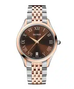 Stylish Men's Analog Watch with Brown and Blue Dial Accents