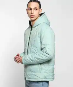 Black & Green Oversized Reversible Puffer Jacket