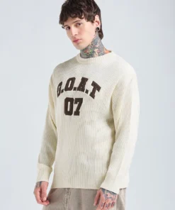 Gardenia Typography Oversized Sweater