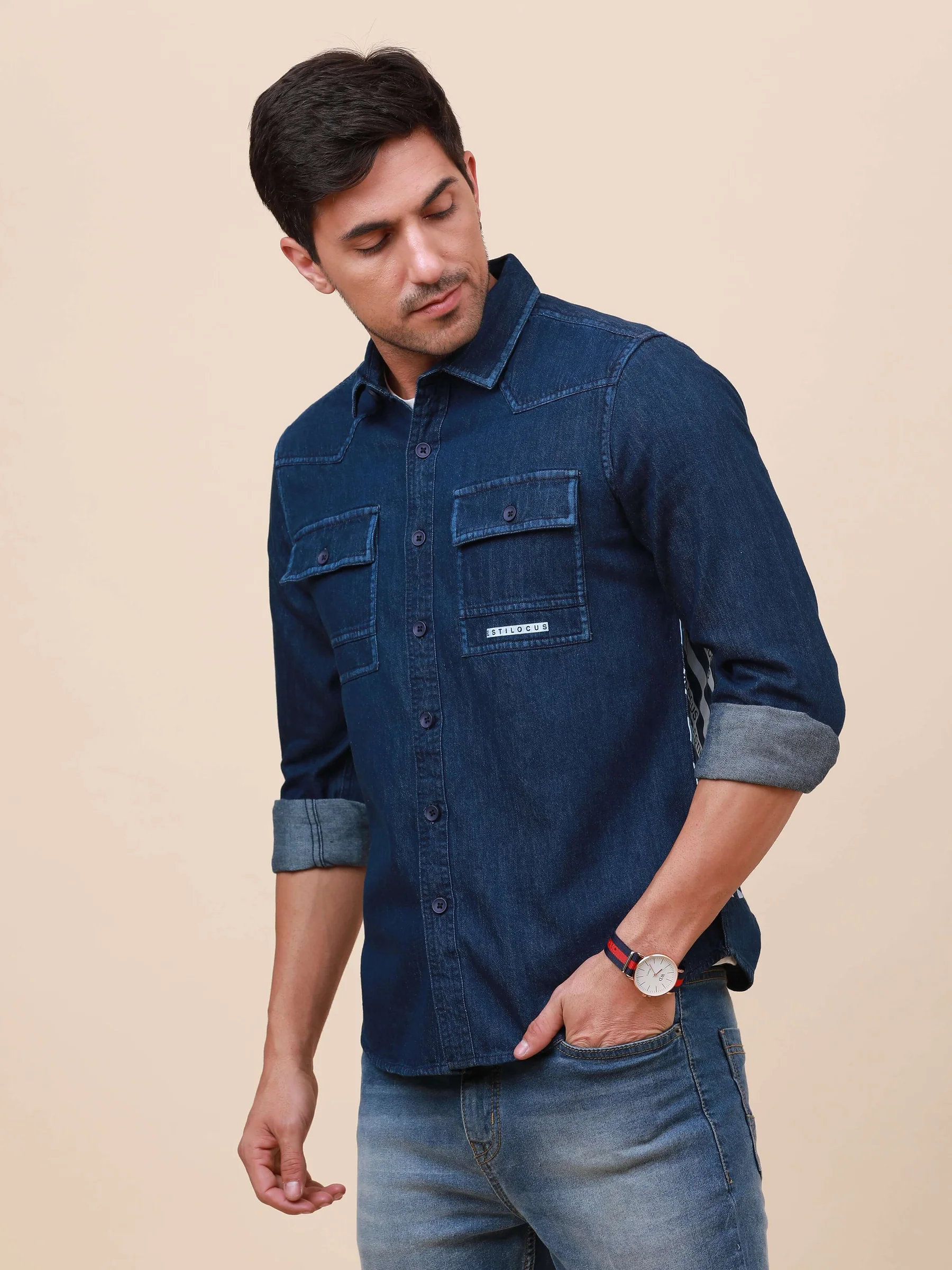 midnight-black-frontier-classic-denim-shirtdenimmodel-pose-1811056